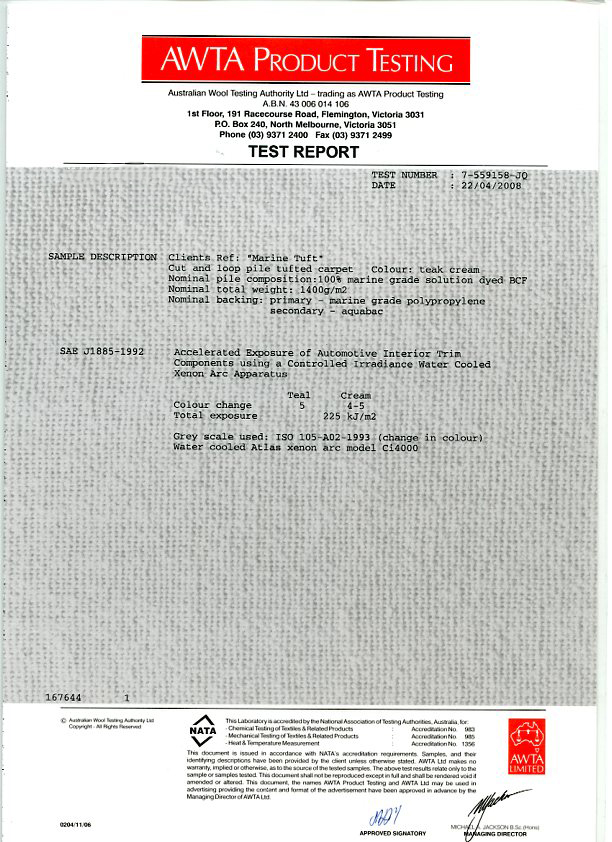 Teak Carpet Test Results Marine Tuft Teak Carpet Marine Carpet